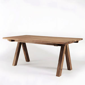 ชุดรับประทานอาหารกลางแจ้งที่ทันสมัยโต๊ะสี่เหลี่ยมและเก้าอี้4ตัวเฟอร์นิเจอร์ไม้สักแข็งสำหรับสวนลานหรือสวนโรงแรมวิลล่า-sila - Product Image 2