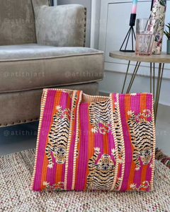 Sac fourre-tout matelassé en coton, durable, réutilisable, écologique, doux, rembourré, fermeture éclair, pour le shopping, les voyages, le transport quotidien - Product Image 4