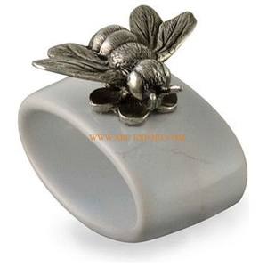 Servilletero aluminio chapado en oro accesorios de mesa mariposa diseño de gran tamaño forma redonda Decoración de mesa servilletero - Product Image 2