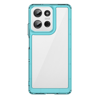 Nouvelles coques de protection couleur unie en acrylique transparent souple avec boutons électroplaqués pour téléphones Moto G85 G75 G55 G35
