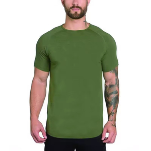 เสื้อยืดเปล่าสำหรับผู้ชายเสื้อใส่เล่นกีฬาฟิตเนสเข้ารูปกล้ามเนื้อ2024ออกแบบโลโก้ได้ตามที่ต้องการ - Product Image 1