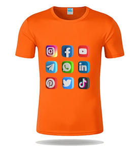 Alta calidad personalizado Casual Social Media Logo camiseta Social Media Tee Vlogger transpirable Logo Top impresión Internet camiseta - Product Image 1