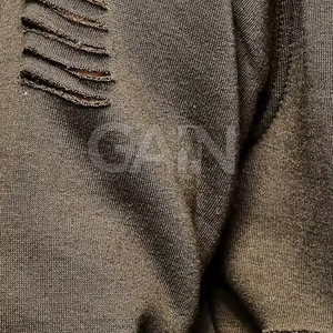 Survêtements de détresse pour hommes, de couleur unie, à prix de gros, survêtements de quantité minimale de commande bas pour hommes. - Product Image 6