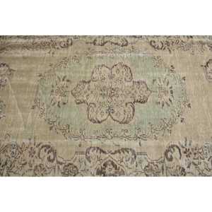 พรมตุรกี, พรมปูพื้นขนาด 4.3x7.2 ฟุต, พรมขนสัตว์เปอร์เซียสีเบจสไตล์วินเทจ - Product Image 5