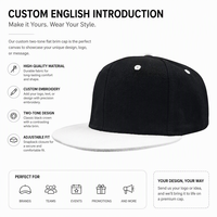 Casquette de baseball bicolore à visière plate, six panneaux, unie, non imprimée, style hip-hop streetwear, réglable pour hommes et femmes, personnalisable OEM