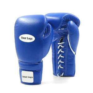 Guantes de Boxeo Profesionales de Piel Genuina Azul Personalizados al por Mayor, Juego de Boxeo de Primera Calidad, Nuevos Guantes de Sparring Winning - Product Image 2