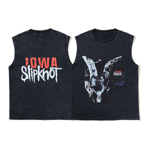 Vintage 2025 <b>Men's</b> Gym <b>Clothing</b> Oversized Washed Cotton Tank Tops High Street <b>Goth</b> Style Summer Sleeveless Vest T Shirt Top - Product Image 5