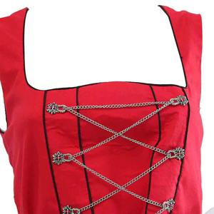 2025 Oktoberfest alemán mujeres cerveza bávara fiesta disfraces Mini Dirndl vestido 100% algodón a cuadros/tela impresa Casual para - Product Image 5