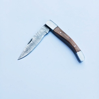 Couteau pliant de camping de haute qualité OEM en vente chaude couteau de poche tactique damas avec manche en bois d'olivier
