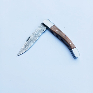 Couteau pliant de camping de haute qualité OEM en vente chaude couteau de poche tactique damas avec manche en bois d'olivier - Product Image 5