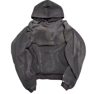 Sweat-shirts à capuche décontractés personnalisés avec logo OEM, haute qualité, unisexe, coupe classique, en molleton 100 % coton épais ou en tissu éponge français - Product Image 4