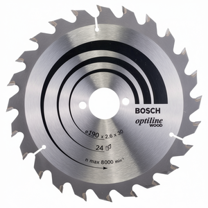 Optiline Carbide-Tipped Circular <b>Saw</b> Blade 190mm Outer Diameter 24 Teeth 30mm Bore 2.6mm Kerf for Bamboo Wood Crafts BOSCH Bosch - Product Image 3