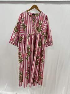 Indian New Flowers <b>Kaftan</b> <b>Dress</b> Soft Cotton Maxi <b>Beach</b> Cover Loungewear Long Nightwear Gown Natural Casual for Summer Free Size - Product Image 6