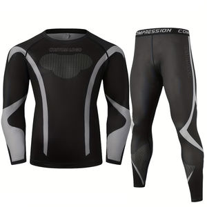Conjunto de Camiseta de Manga Larga con Protección UV UPF 50+ de Secado Rápido para Hombre, para Entrenamiento de MMA/BJJ, 260g, Spandex/Nylon, Máxima Calidad - Product Image 1
