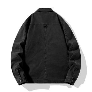 Chaqueta vaquera 2024, ropa de calle, estilo juvenil, diseño de moda, rompevientos de primavera negro desgastado, Chaquetas vaqueras de un solo pecho - Product Image 5