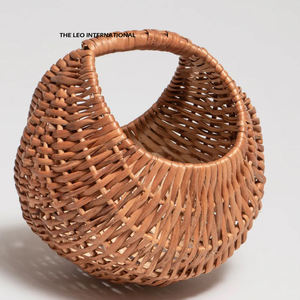 Cesta de mimbre de frutas de ratán Natural de estilo moderno con asa, cesta de almacenamiento de decoración tejida a mano para regalo de comida - Product Image 1