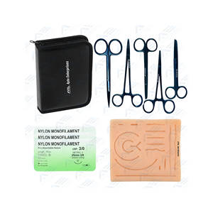 Kit de práctica de sutura quirúrgica para estudiantes de medicina, juego completo de entrenamiento de sutura, almohadilla de silicona realista, instrumentos médicos de sutura - Product Image 1
