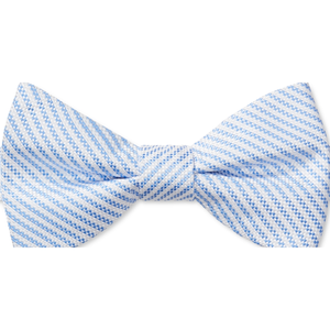 Cravatta a farfalla pre-annodata da uomo Tommy Hilfiger in seta blu Oxford a righe sottili, taglia regolare - Product Image 3