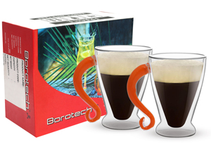 Handmade Eco-Friendly <b>Double</b> <b>Wall</b> 200ml Coffee <b>Mugs</b> with Colorful Frit Handles Dishwasher Safe for Hot and Cold Insulation - Product Image 5