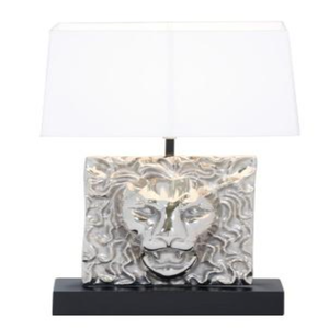 Lampe de table en verre nickel brillant de qualité supérieure Design Lion Lumière décorative moderne avec finition chromée élégante pour le salon - Product Image 2