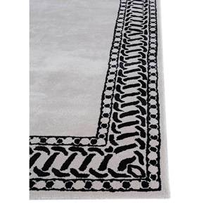 Tapis linéaires en laine et viscose tuftés à la main, couleur ivoire, géométriques, pour la maison, le salon, la chambre, rectangulaires 9x12, rayés, pour couloir - Product Image 4