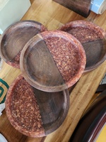 Offre Spéciale – Assiette Vintage en Bois Recyclé et Récupéré, Écologique, Durable, Non Toxique, en Résine Solide Effet Branche de Teck, pour la Maison