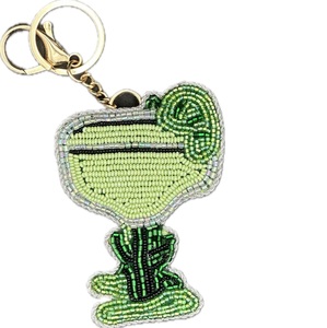 Stylish Handmade Seed Beads Embroidery Keychain Decorative Bag <b>Accessory</b> Seed Beaded Keychain Handmade Embroidery Colorful - Product Image 1