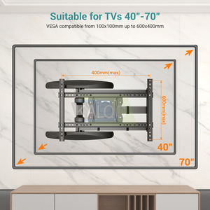 Kaloc-Soporte para <span class=keywords><strong>TV</strong></span> de 600x400mm VESA, base de montaje en pared para televisor, de 40-70 pulgadas, de movimiento completo, para televisor, de x mm - Product Image 4