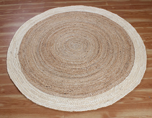 Personnalisable Élégant Style Vintage Rond Jute Tapis Terreux Élégant Décor De Sol Ensemble avec Taille Personnalisée - Product Image 1