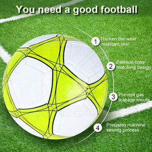 Ballon de football en PU de qualité supérieure, taille officielle, vente en gros, logo personnalisé, design imprimé, ballons de football robustes - Product Image 4