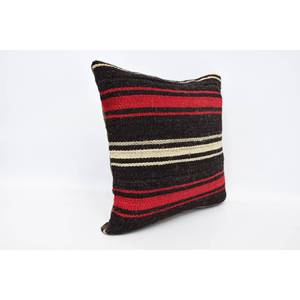 Oreiller Patchwork Kilim en laine marron 16x16 pouces oreiller d'accent décoratif imprimé floral Vintage tissé pour literie sol Portable - Product Image 3