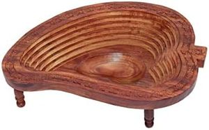 Plateau en bois de Sesham fait à la main plateau de service de fruits pliable plateau de fruits de printemps en bois marron - Product Image 4