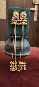 Boucles d'oreilles polonaises Apala de haute qualité pour femmes Boucles d'oreilles de créateur traditionnel indien avec finition antique et touche contemporaine - Product Image 5