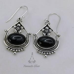 Pendientes de Ónix Negro, Plata de Ley 925: Joyería Colgante Hecha a Mano, Piedra de Nacimiento de Julio - Product Image 5
