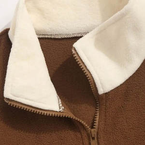 Ventas calientes para hombres Custom Casual Winter Half Zip up Fleece Sudadera con capucha Plain Dyed Jogging Sudadera - Product Image 3