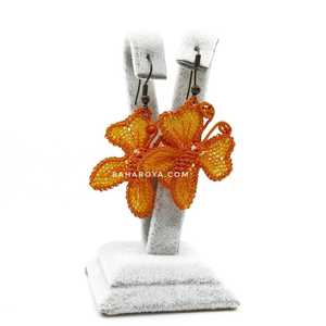 Turuncu Kelebek Küpe İğne Oyası Pendientes de moda - Product Image 1