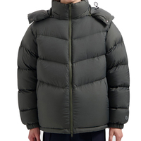 Chaqueta Bomber Acolchada Negra de Alta Calidad con Capucha y Cuello Alto, Resistente al Viento, para Hombre y Mujer, para Mantenerse Abrigado en Invierno al Aire Libre