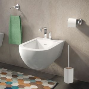 Giglio porta scopino da bagno con altezza 46.2 cm bianco opaco zaino per 1 - Product Image 3