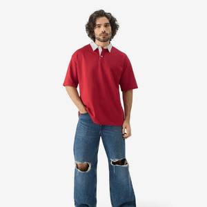 Chemises pour hommes en coton doux et fibre de bambou, grande taille, respirantes, séchage rapide, tissu tricoté, manches courtes, uni, décontractées, confortables - Product Image 4