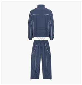 Conjunto cortavientos personalizable para hombre, chándal de dos piezas con cremallera, transpirable, reflectante, para correr, poliéster, Invierno - Product Image 4