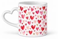 Tasse à café en céramique personnalisée avec poignée en forme de cœur, idée cadeau pour les amateurs de thé et de café, anniversaire, Saint-Valentin, fleurs, rose rouge, OEM