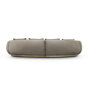 Canapé Courbé Soleil, Design Français Contemporain, Mobilier de Maison, Velours Lavable, Rembourrage en Éponge, pour Salon, Options 2 ou 3 Places - Product Image 5