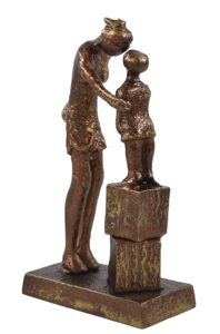 Modern Design Handmade Aluminium Sculpture Ornament Mother Son Decorative Figurine Movable Vertical Table Home Hotel Anniversary - Product Image 2