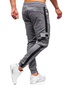 กางเกงวอร์มเข้ารูปแบบลำลองสำหรับผู้ชายกางเกงผ้าฝ้ายแฟชั่นผ้าใบแคนวาสเอวสูงเครื่องแต่งกายในเมือง - Product Image 3