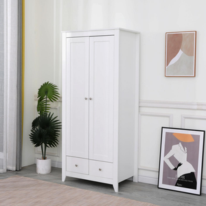 Armario de Diseño Moderno en Color Blanco, con 2 Puertas y 2 Cajones con Bisagras Amortiguadas, Apto para Jóvenes o Adultos - Product Image 3