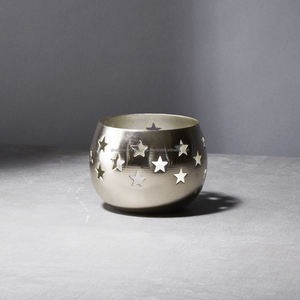 Elegant Design Metal Candle Jar Decorated Iron <b>Hammered</b> Black Round Candle Votive for Home & Christmas Decoration - Product Image 6