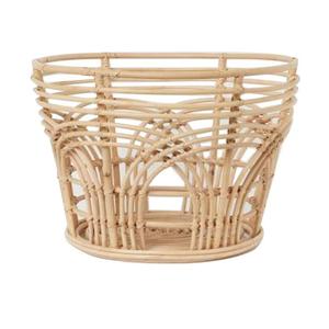 Cesta de bambú de diseño creativo para almacenamiento de frutas con acabado natural para centros de mesa decorativos. - Product Image 1