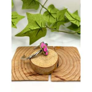 Navajo Handmade Cotton Candy Dahlia & Sterling <b>Silver</b> Fashion <b>Cuff</b> <b>Bracelet</b> - Product Image 2