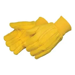 Guantes de trabajo de algodón dorado para hombre, guantes de trabajo de seguridad cálidos con pulsera de punto a juego