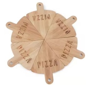 Plateau de service à deux sections en bois de forme carrée avec fini naturel pour servir des aliments Qualité durable et prix abordables - Product Image 2